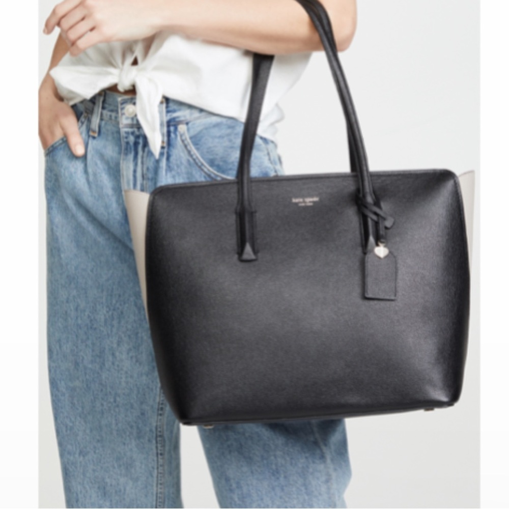 Kate Spade New York Women's Margaux Large Tote Black/Warm Taupe Color